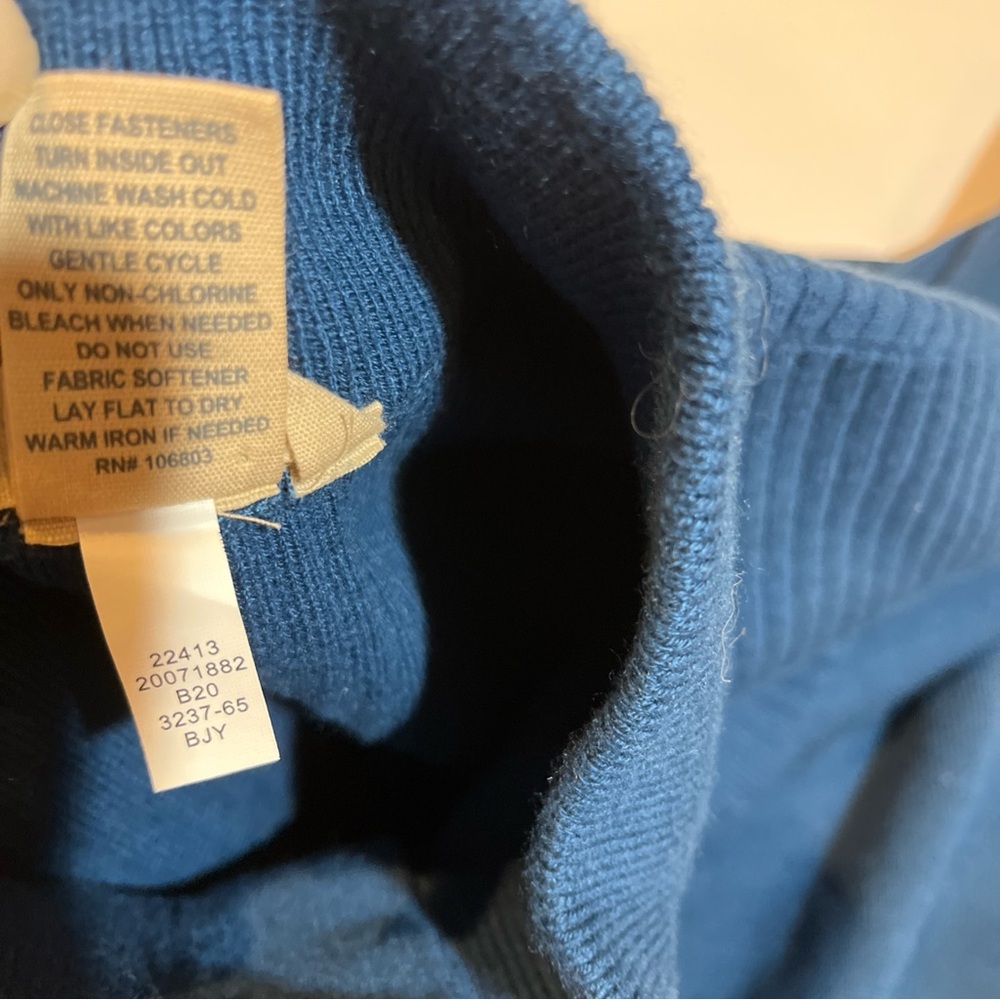 Duluth Trading Co Blue Merino Wool Polyester Blend Pullover Sweater Mens - Picture 5 of 8